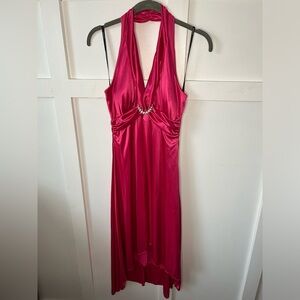 Silky Magenta Halter Dress NWT
